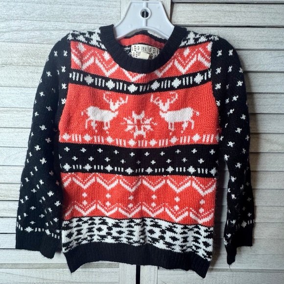 Pink Republic Kids Red and Black Reindeer Sweater. Excellent Condition. Size 4 - Picture 1 of 4